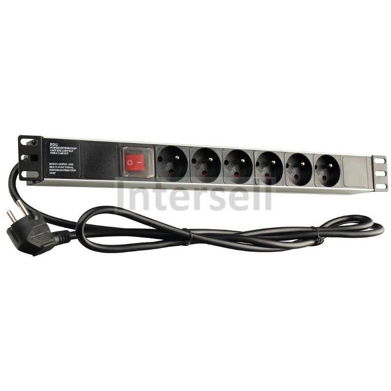 RACK power strip 19 (6 earthed sockets)-100814