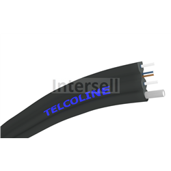 Kabel światłowodowy płaski Telcoline FTTH 2F (czarny, LSZH) WZMOCNIENIE STALOWE 1000m-102030