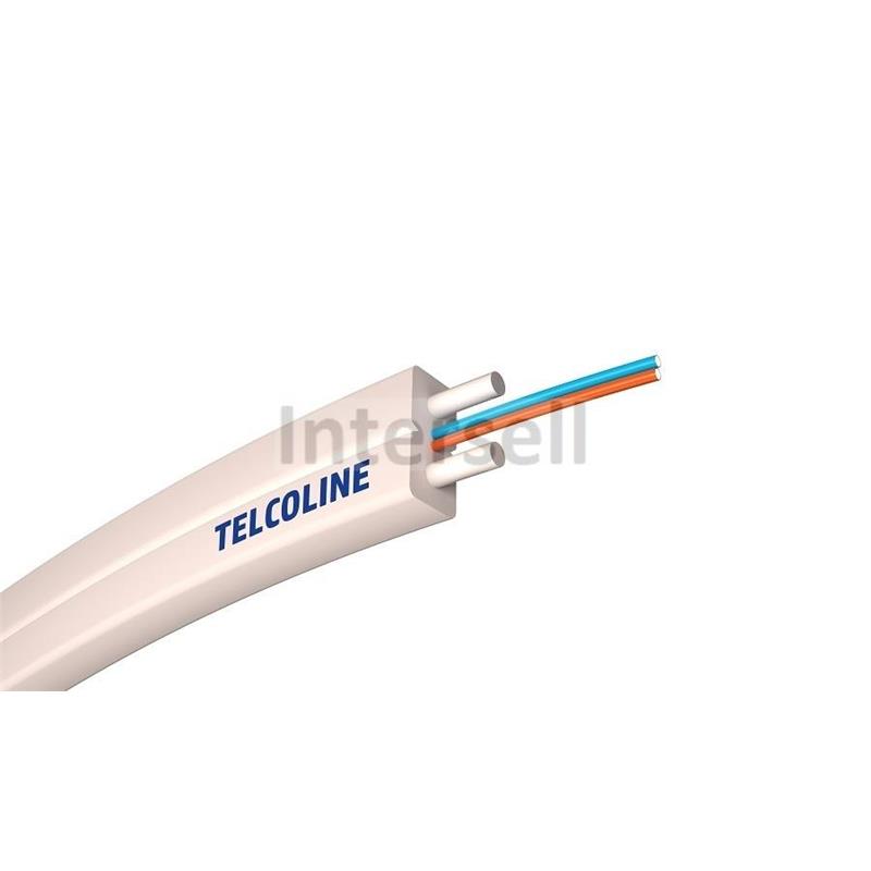 Kabel światłowodowy płaski Telcoline FTTH 2J (biały, LSZH) WZMOCNIONY 1000m-101403