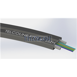 Kabel światłowodowy płaski Telcoline FTTH 4J (czarny, LSZH) 1000m-102031