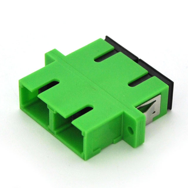 Adapter SC/APC, jednomodowy (SM), duplex, montowany na zatrzask