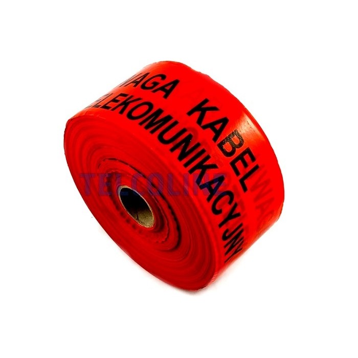Taśma ostrzegawcza z napisem „Uwaga kabel optotelekomunikacyjny”, szerokość 10 cm, długość 500 m-107689